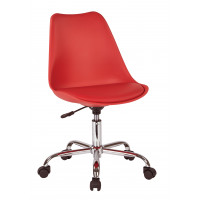 OSP Home Furnishings EMS26-9 Emerson Office Chair with Pneumatic Chrome Base in Red Finish
